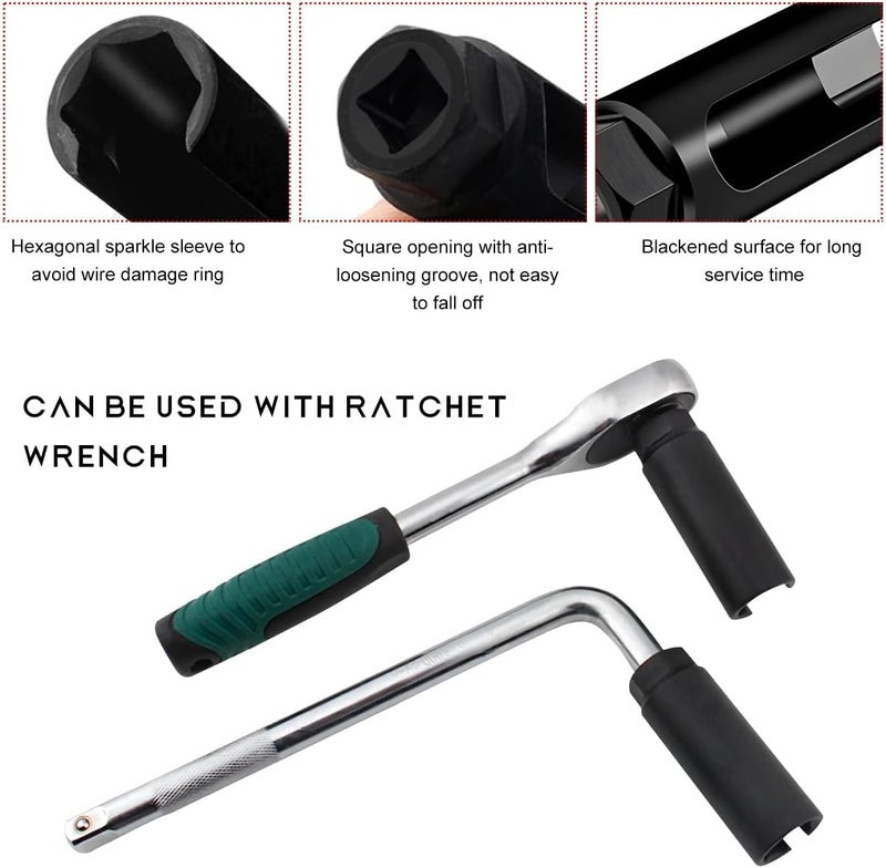 MTRPS Oxygen Sensor Socket with Side Wire Cutout, 1/2" Drive x 7/8" 6-Point O2 Sensor Puller Removal Tool, Sensors Disassembly Wrench Fits All Vehicle O2 Removal and Installation (Large Opening) - Image 3